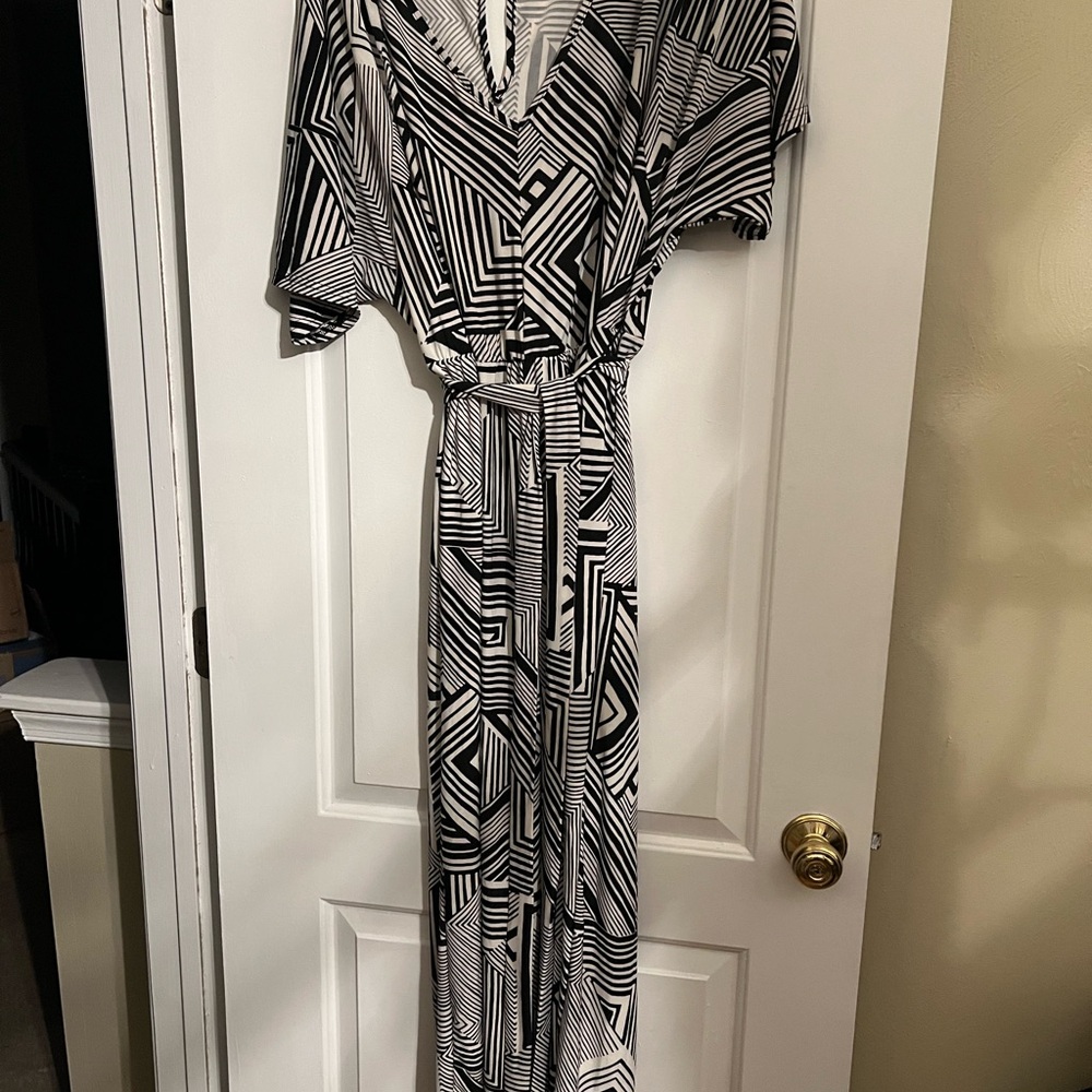 Mlle Gabrielle Black and White Geometric One Piece Rumper